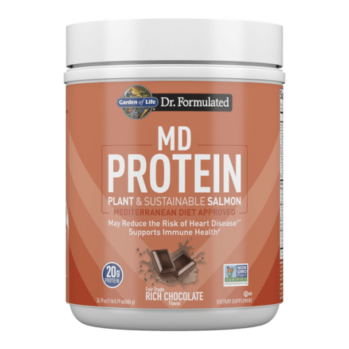 Garden of Life Dr Formulated MD Protein Plant and Salmon Chocolate 24.19 oz Powder