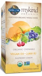 Garden of Life MyKind Organics Vegan D3 Chewable   30 Raspberry-Lemon Organic Tablets