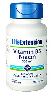 Life Extension Niacin Vitamin B3 500 mg 100 capsules