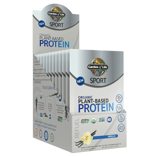 Garden of Life SPORT Organic Plant-Based Protein Vanilla 12 Single Serv Packs